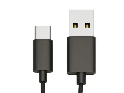 USB Type a to Type C Cable 3D model