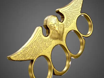 Brass Knuckles AAA Game Ready Asset Low-poly 3D model