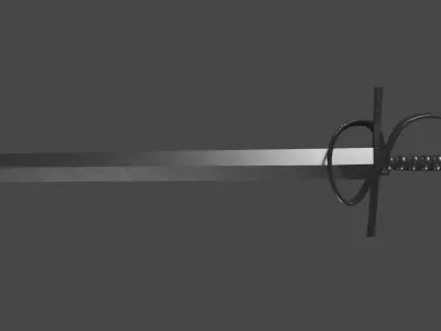 Gladius sword with Flamberge handle Low-poly 3D model