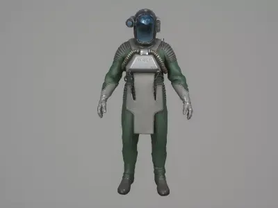 Scientist Space Game-Ready Low-poly 3D model