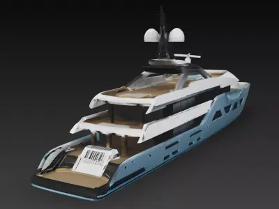 Modern Luxury Super Yacht Vessel 3D print model