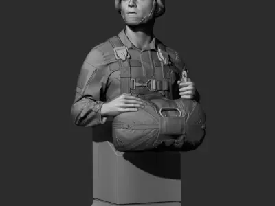 Paratrooper bust 3D print model