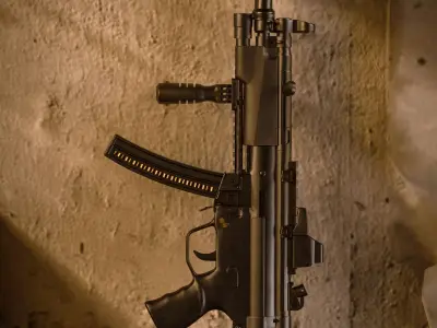 MP5 SMG 3D model Low-poly 3D model