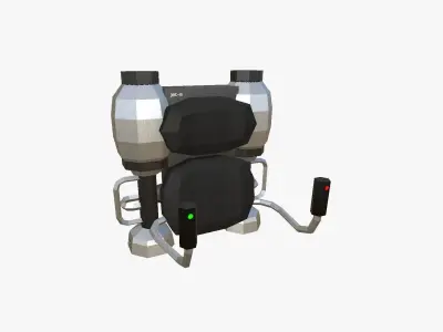 Jetpack Low Poly E05 - SciFi Character Design Low-poly 3D model