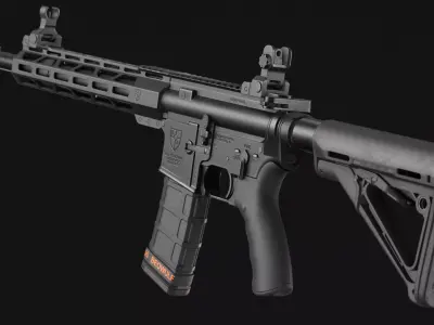 Alexander Arms 50 Beowulf Tactical AR-15 - Game Asset Low-poly 3D model