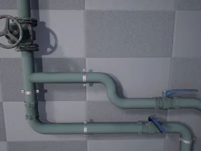 Modular Pipes Low-poly 3D model Low-poly
