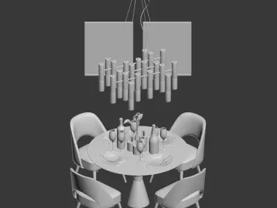 Dinning Set 11 3D model