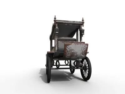 Old Hearse Low-poly 3D model