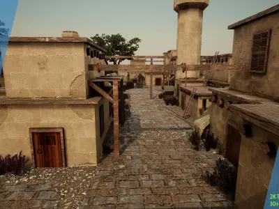 Medieval Town Kit  Low-poly 3D model