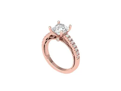 Solitaire-Art-Deco-Ring 3D print model buy
