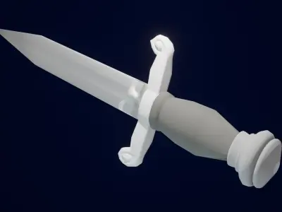Low Poly 3D Dagger Low-poly 3D model