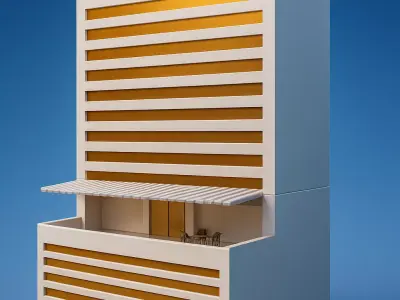 Modern Commercial Office Tower - Low Poly High-Rise 3D Model 3D model