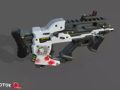 Rifle gun with lights Free low-poly 3D model
