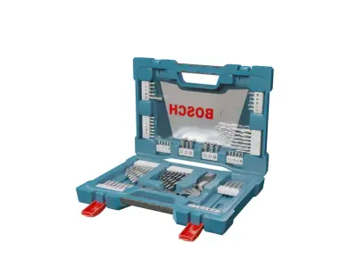 Realistic Bosch Drill Bit Set Drill with PBR Texture Low-poly 3D model