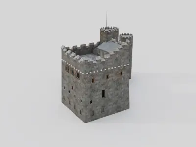 Kingswear Tudor Castle Costal Military Low-poly 3D model