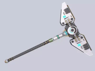 Scifi hammer Low-poly 3D model order