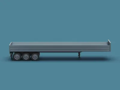 Cartoon Stylized  Semi Trailer Low-poly 3D model