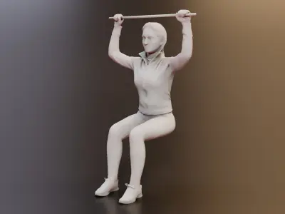 3D Fitness 7 Female Models for Gym Projects 3D model