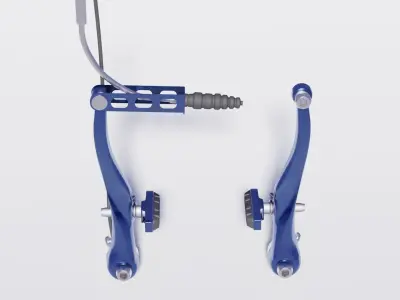Bicycle front brake bike front Derailleur pedals rear Low-poly 3D model