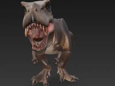 T-Rex Dinosaur 3D Model Basic - Low Poly Simple Low-poly 3D model