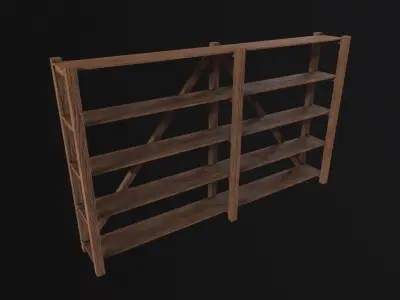 Pottery Shelf Long Low-poly 3D model purchase
