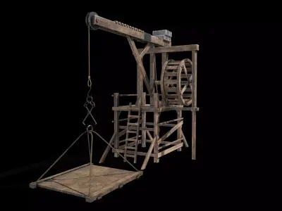 Wooden Crane Low-poly 3D model purchase
