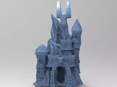 Darkstar Winter stylised mountain goblin castle 3D model