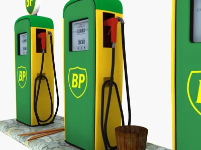 Gas Pump BP 3d Model 3D model