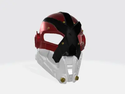 Cyber Knight Helmet Low-poly 3D model