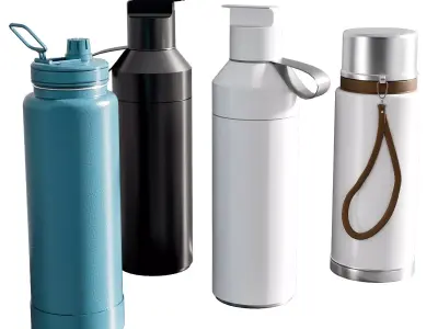 Water Bottle and Thermos flask A 3D model