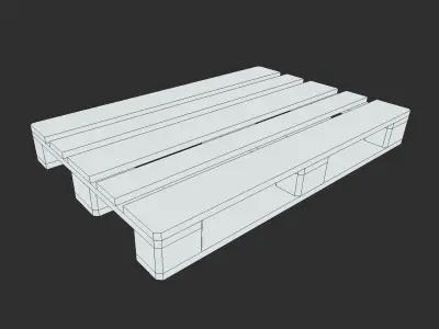 Industrial wooden pallet Low-poly 3D model purchase