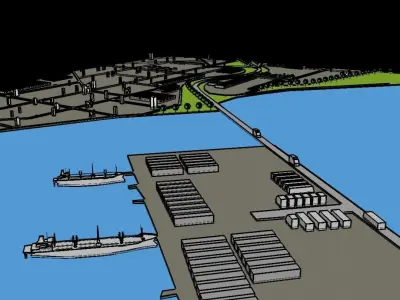 Port City Low Poly 3D model