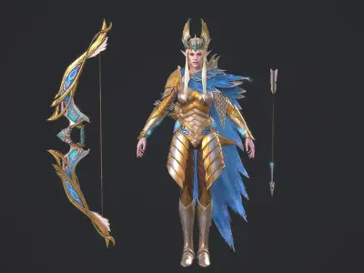 Fairy Archer Low-poly 3D model