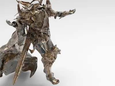 Headless wizard armor set with sword 3D model