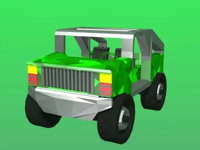 Jungle JEEP Free low-poly 3D model