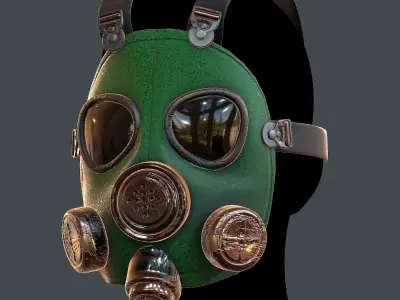 Gas mask helmet 3d model scifi Low-poly  Low-poly 3D model 41