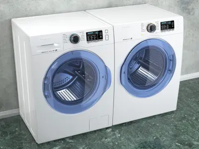  Samsung White Front Load Washer and Dryer 