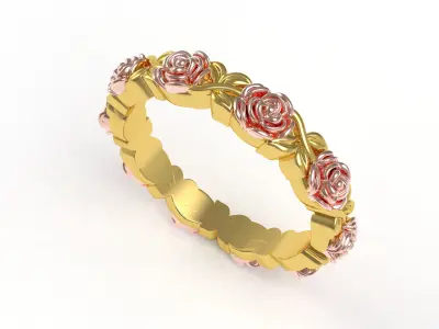 Beautiful Rose Flower Ring 3D print model