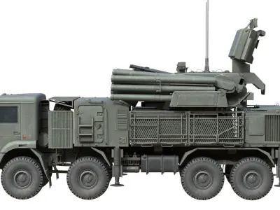 Missile System Pantsir S1 SA-22 Low-poly 3D model