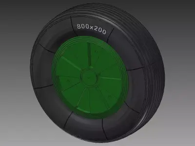 Mig-21 spoke wheel - grooved tire 3D print model