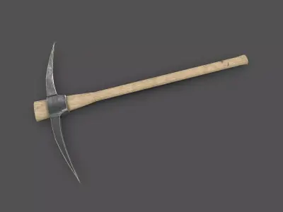 Pickaxe Low-poly PBR Free low-poly 3D model