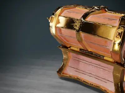 Treasure Chest  Low-poly 3D model purchase