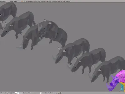 Rhino Free low-poly 3D model