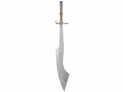 Curved sword 17 Low-poly 3D model
