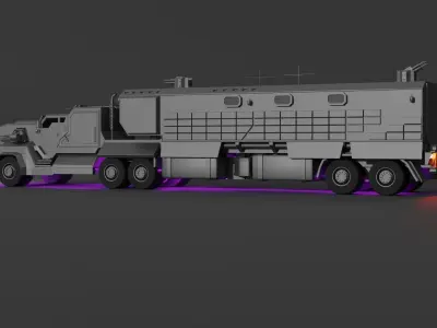 Sci fi semi-truck sci-fi truck 3D model