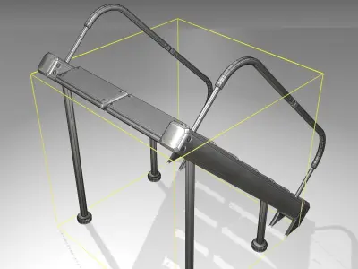 Futuristic Stairs - 20 - Basic Textures Low-poly 3D model
