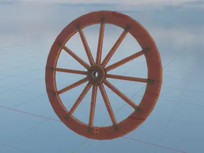 Wooden Wheel Free low-poly 3D model