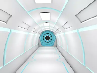 scifi corridor 3D model order