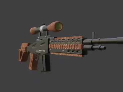 WoodPecker Gun Free low-poly 3D model