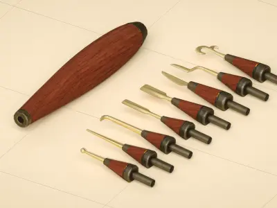 hardware-tools carving knife Low-poly 3D model